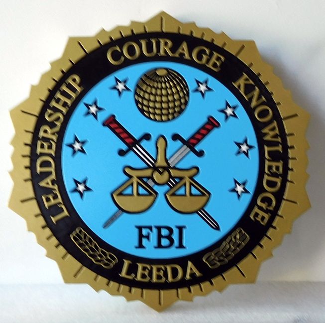 AP-2450 - Carved Plaque for FBI, Artist Painted