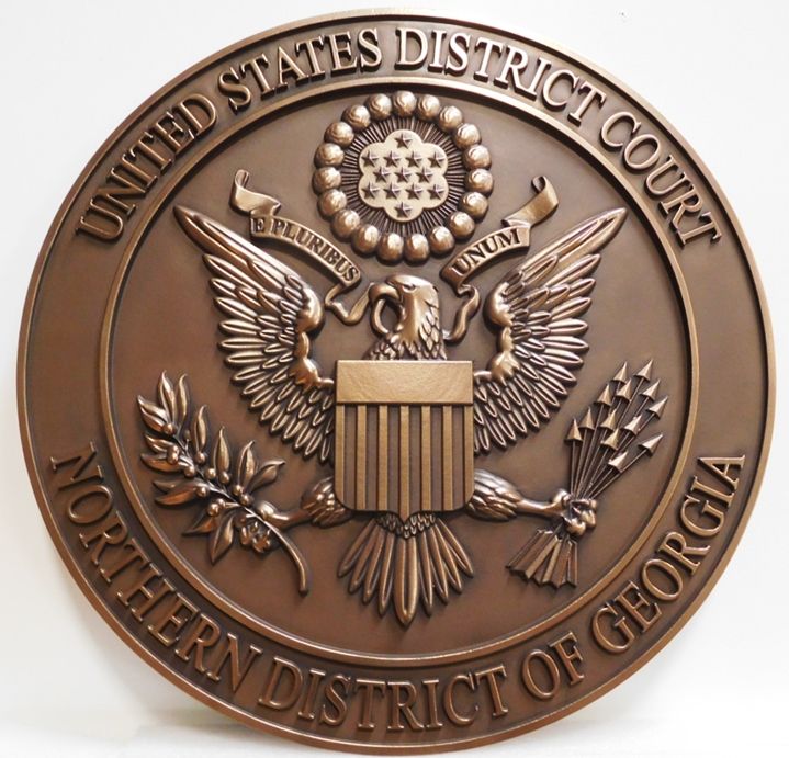 FP-1381 - Carved Plaque of the Seal of the US District Court, Northern District of Georgia