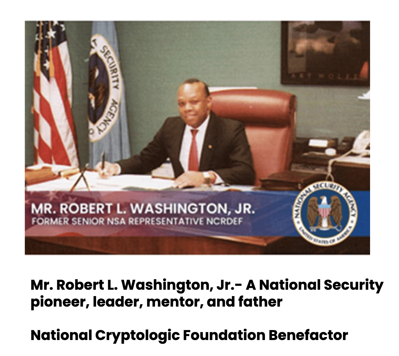 Robert L. "Bob" Washington Jr. - NSA photo
