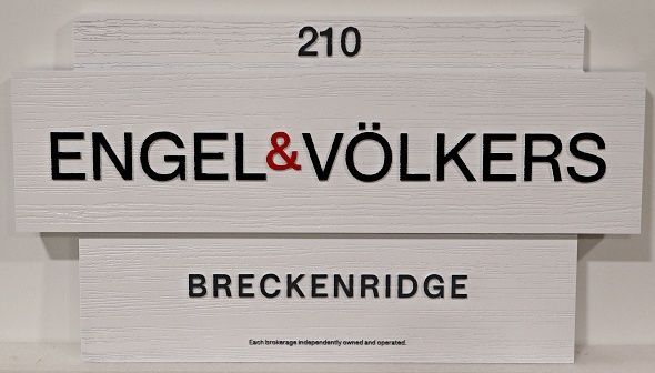 C12092C - Carved and Sandblasted Wood Grain Address Sign for "Engel & Volkers"