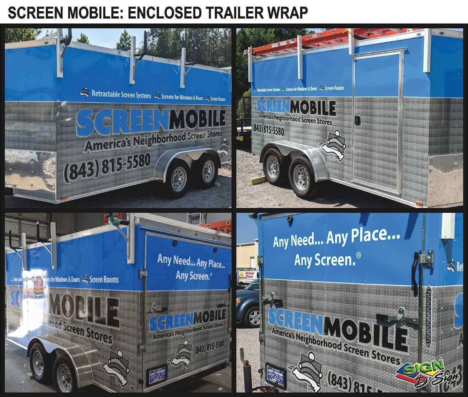 SCREEN MOBILE ENCLOSED TRAILER WRAP