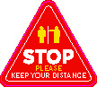 Maintain 6' Distance Triangle