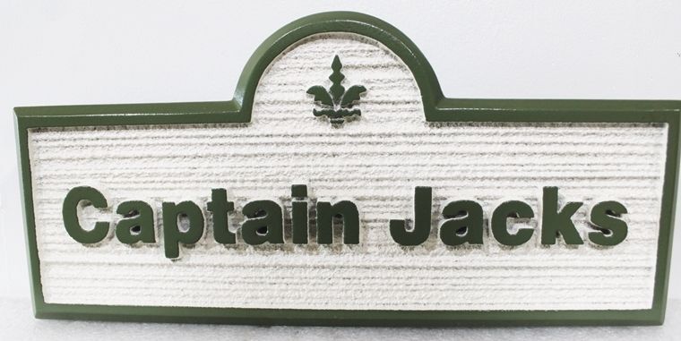 L22530 - Carved and Sandblasted Sign for "Captain Jacks"