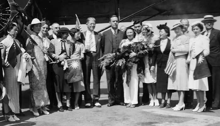 Lee Ya-Ching, ‘New China’ reception at Wilkinsburgh Airport, PA June 15, 1939 (Cradle of Aviation Museum)