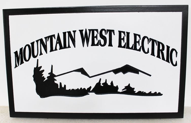 SA28874 - Carved Sign for "Mountain West Electric"