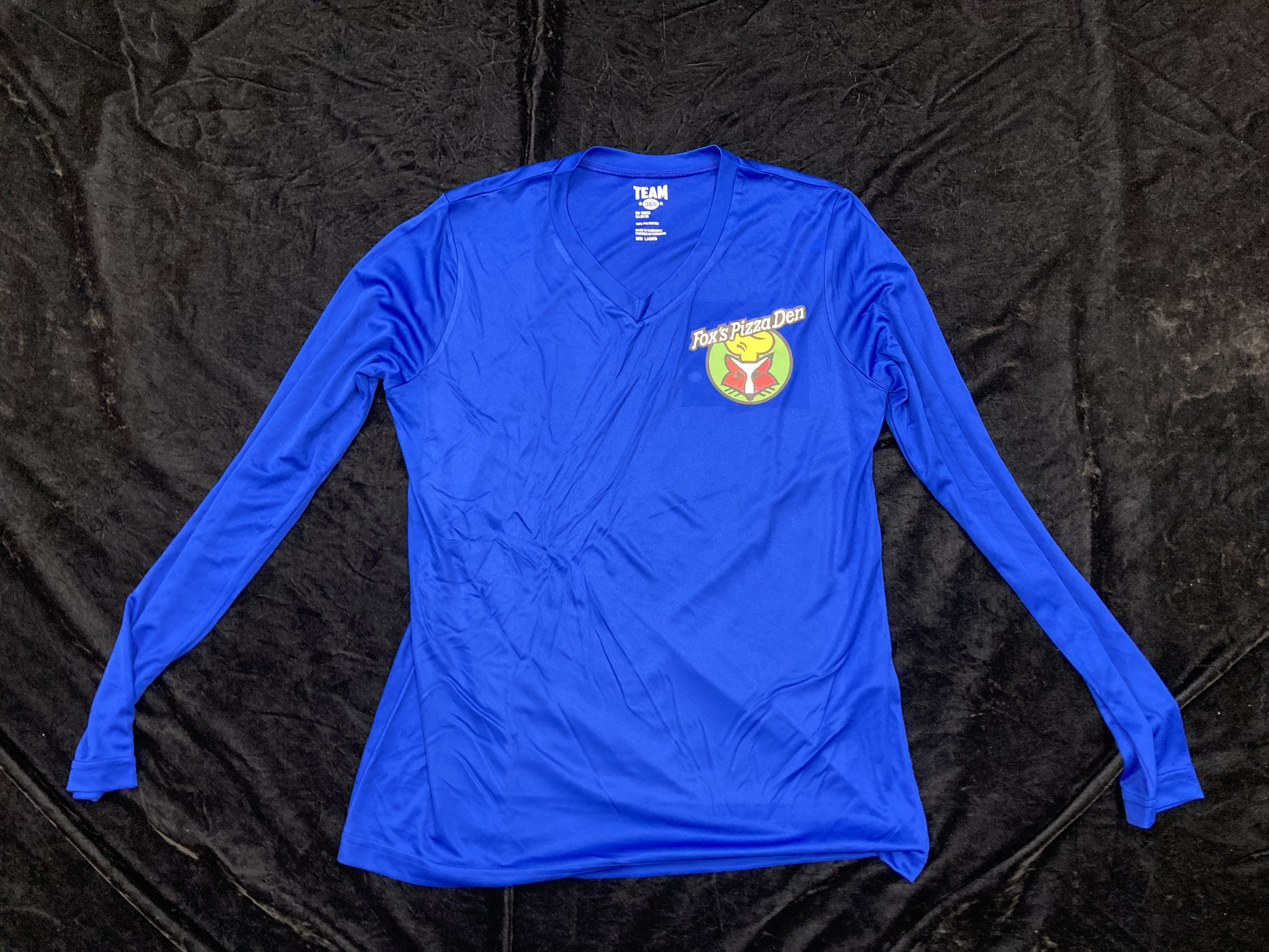 SALE Fox's Logo - LADIES Medium Royal Blue Moisture Wicking Long Sleeve