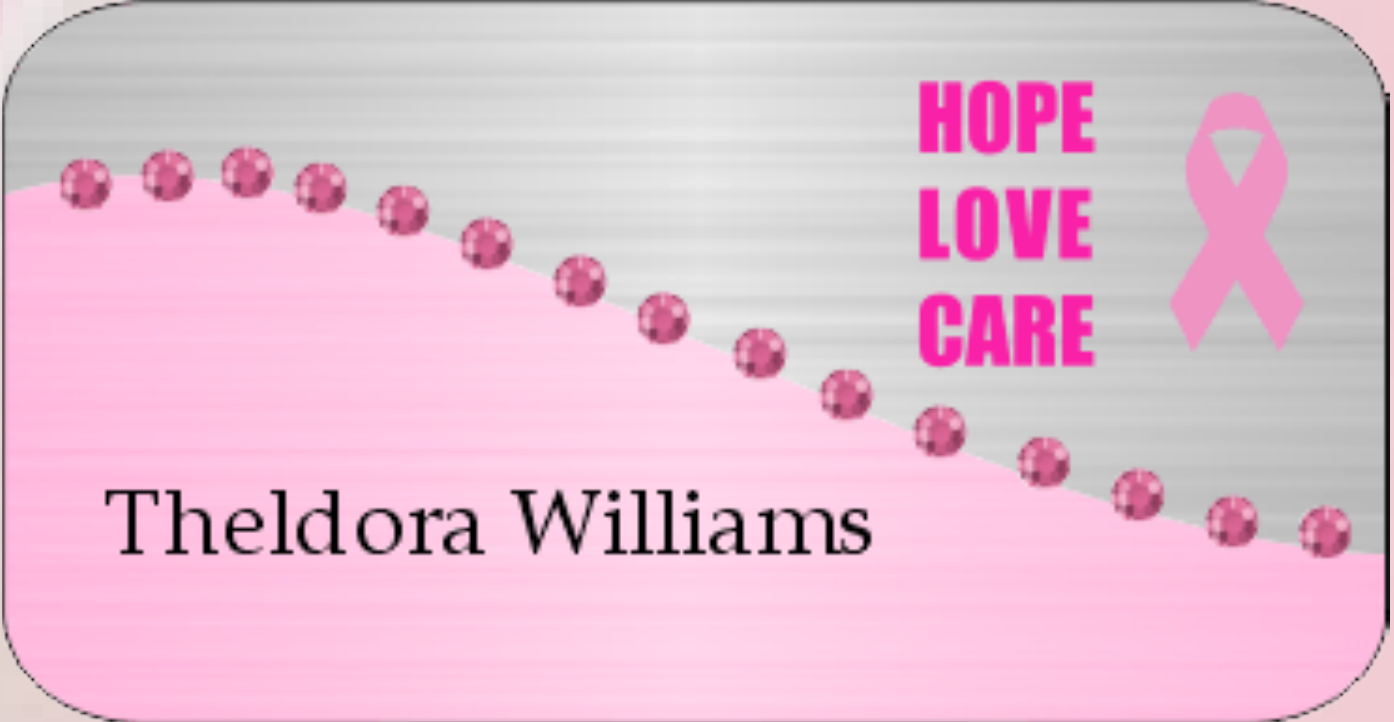 Hope Love Care breast cancer awareness badge