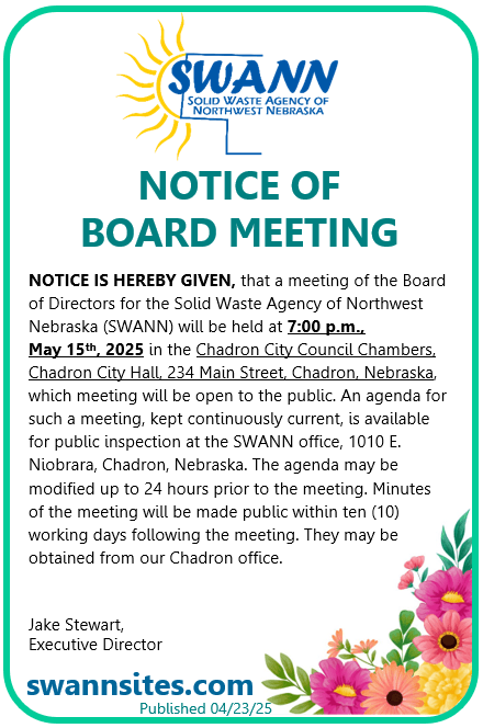 SWANN Board of Directors Meeting Announced