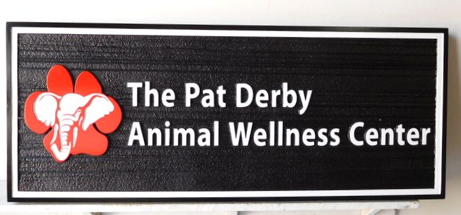 BB11778 - Sign for Pat Derby Animal Wellness Center, with Elephant as Artwork