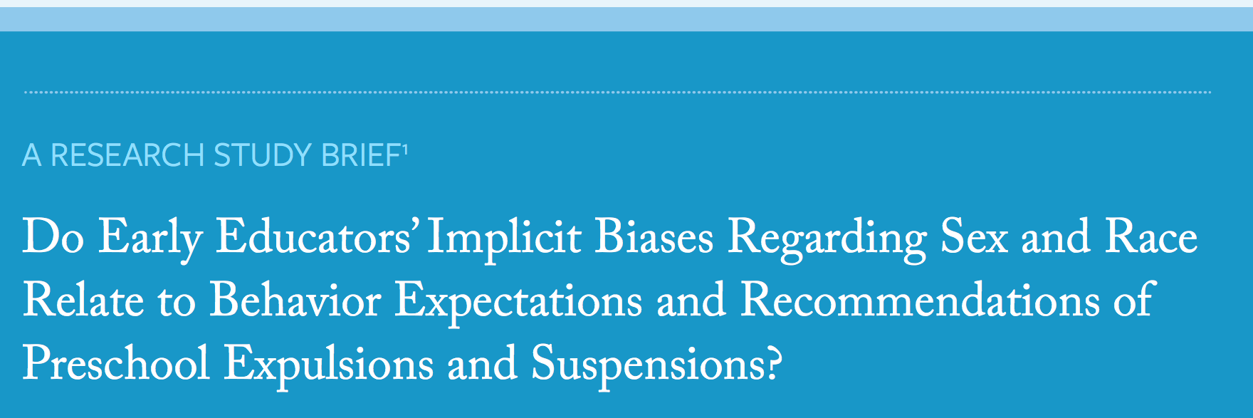 Implicit Bias in Early Childhood