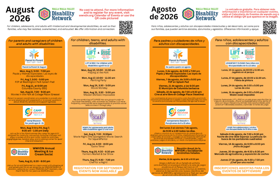 This Month's Activities and Events (link to flyer)