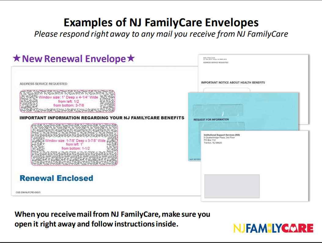 NJ Family Care Renewal Envelope