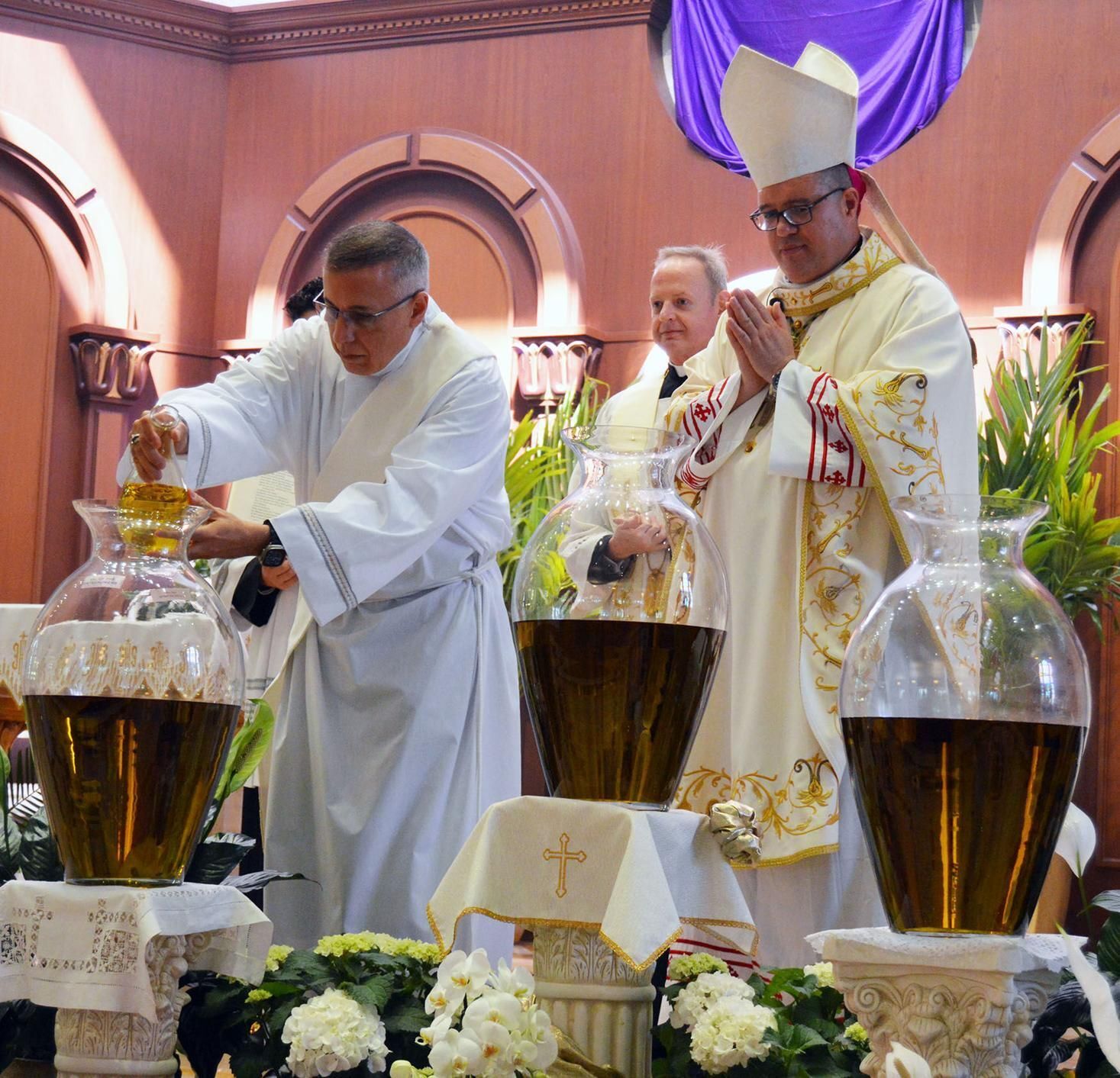 Pouring of the sacred oils