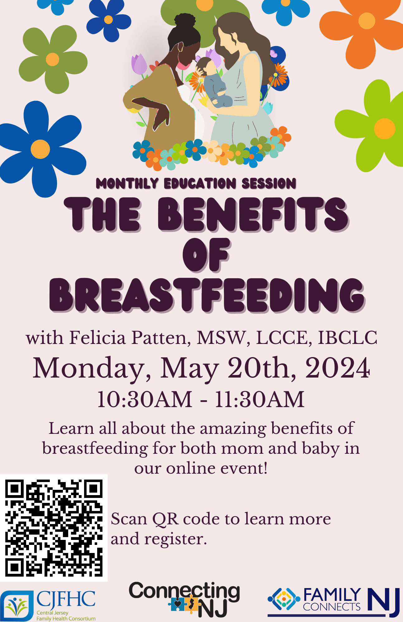 Benefits of Breastfeeding Workshop May 20, 2024 at 10AM
