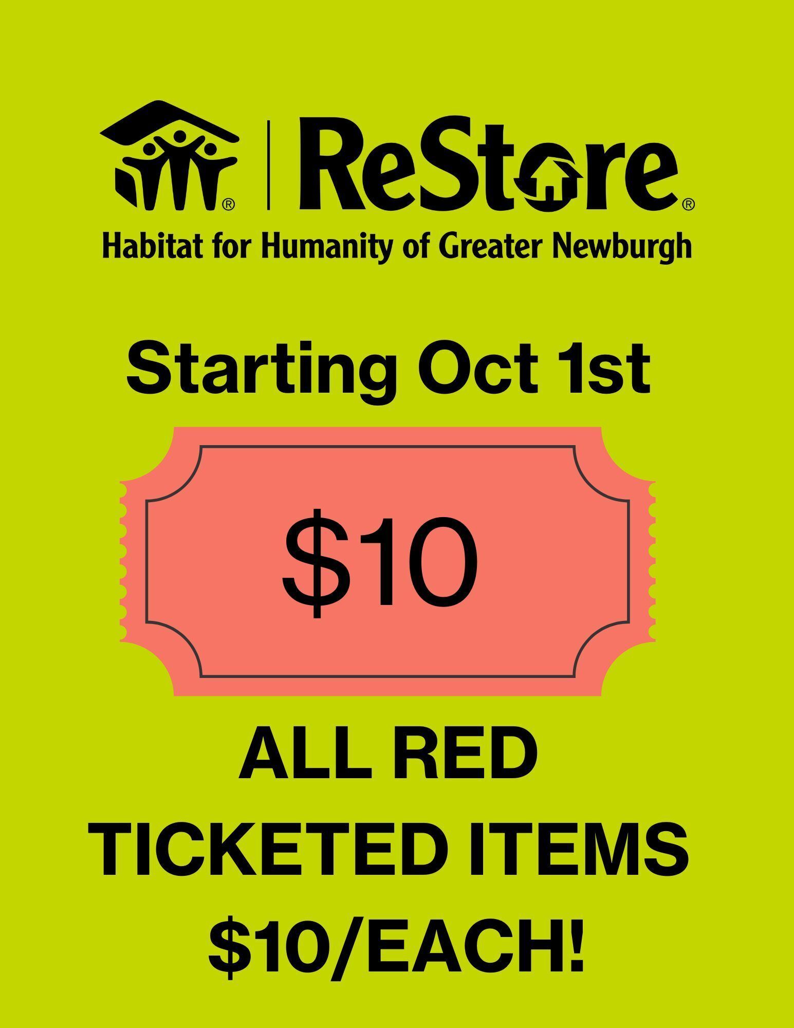 Red Ticket Sale at ReStore!