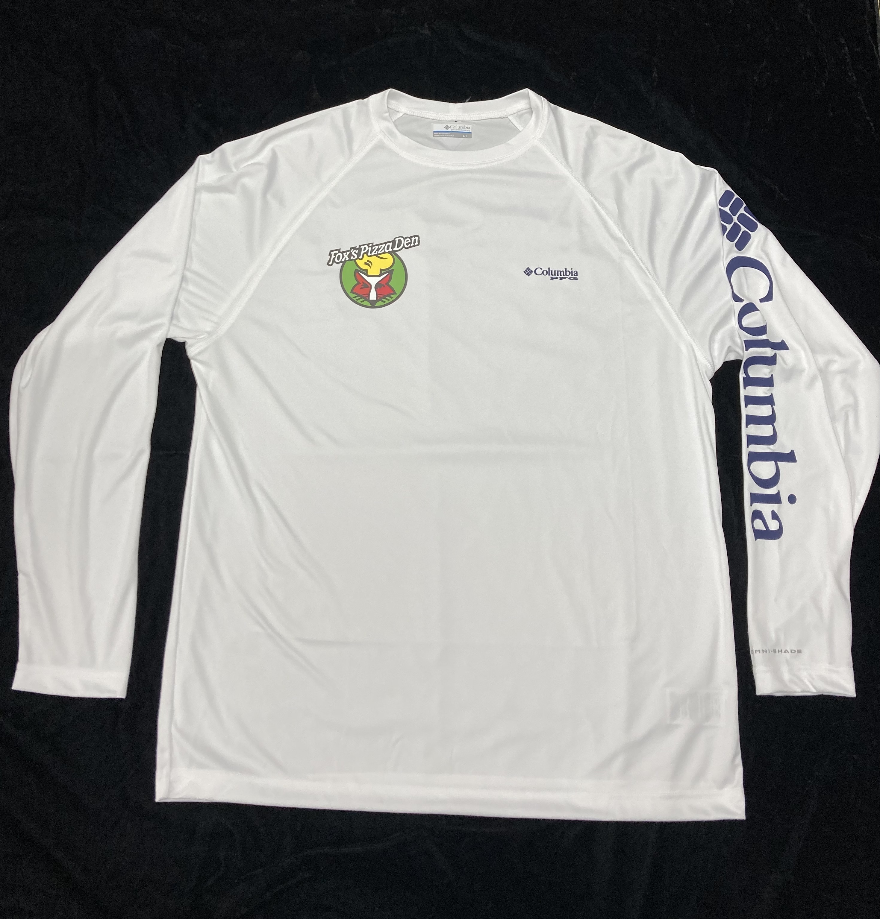 SALE Fox's Logo - Large White Performance Columbia Long Sleeve