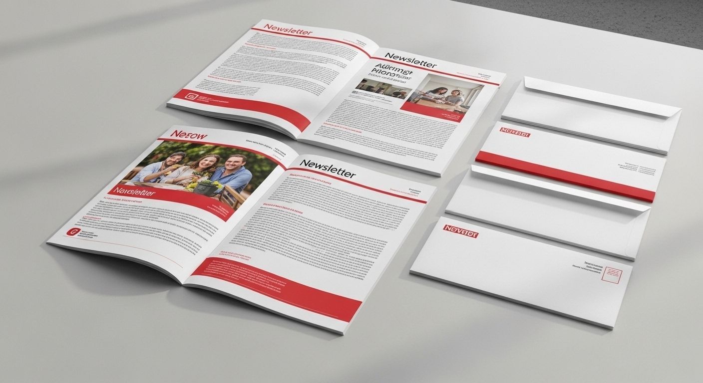 Close-up of high-quality newsletter printing in Bellevue & Seattle, highlighting crisp text and vibrant image reproduction.