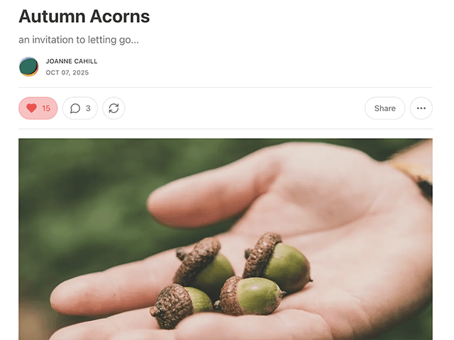 Blessings on the Journey: Autumn Acorns