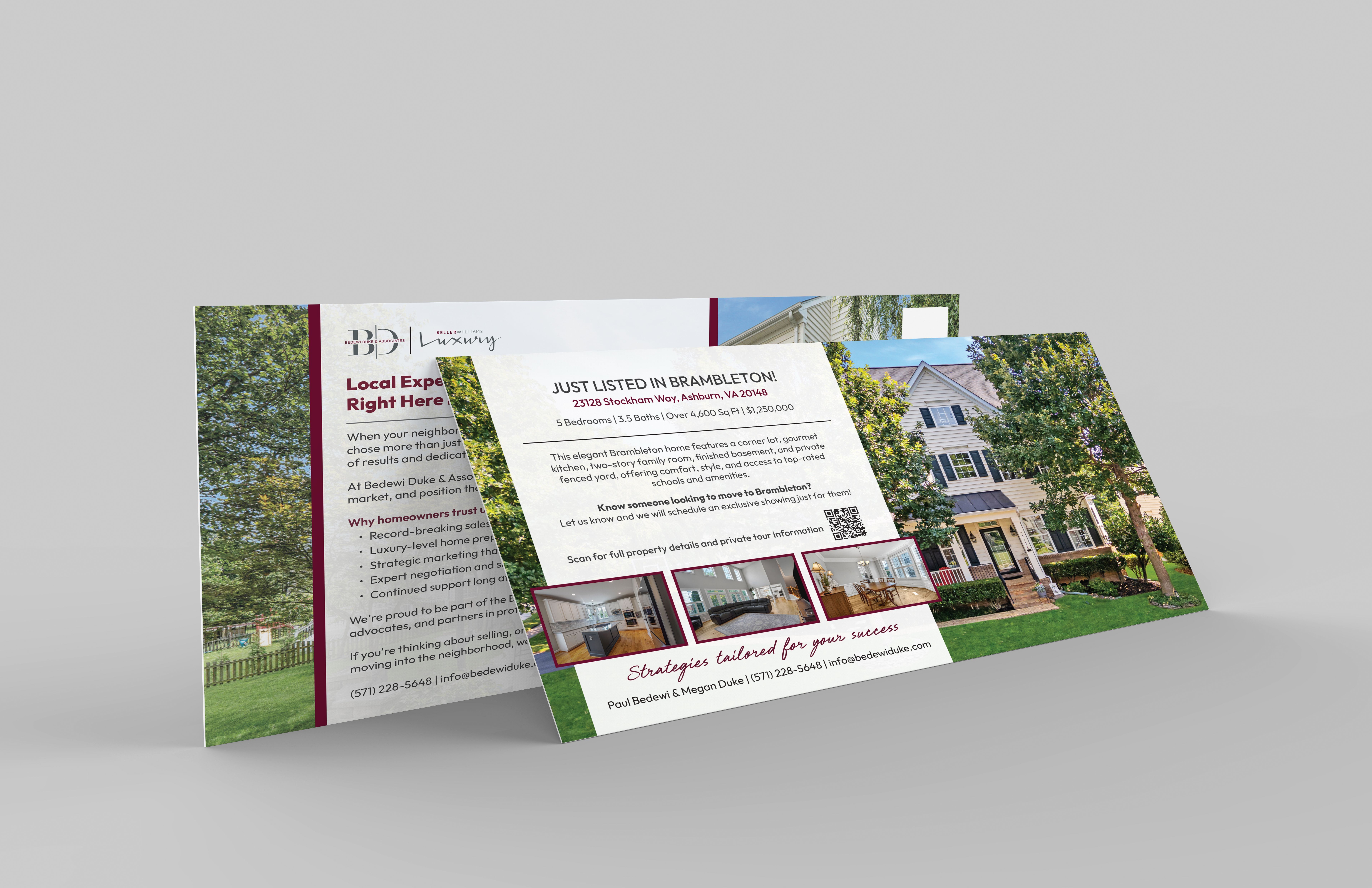 front and back example of a 6x11 mail card