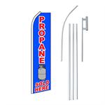 Propane Sold Here R/B Swooper/Feather Flag + Pole + Ground Spike