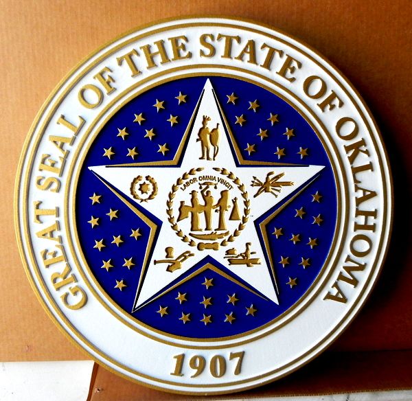 EA-4025 - Great Seal of the State of Oklahoma on Sintra Board