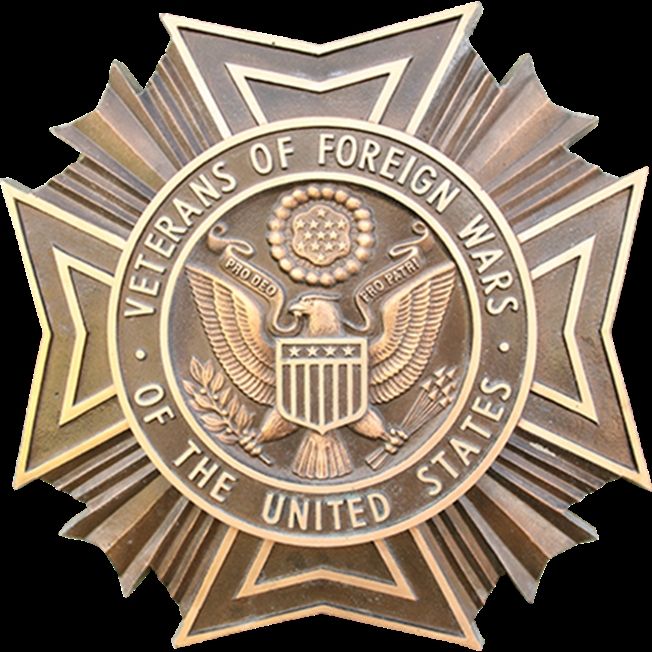 MH8065 - Cast Bronze Plaque of Veterans of Foreign Wars Badge / Emblem, 3-D