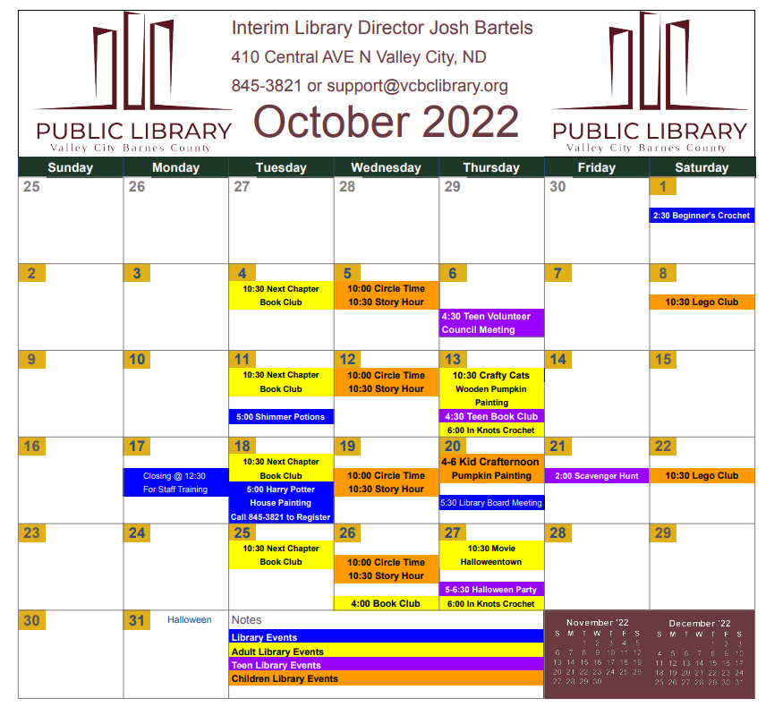 October Calendar