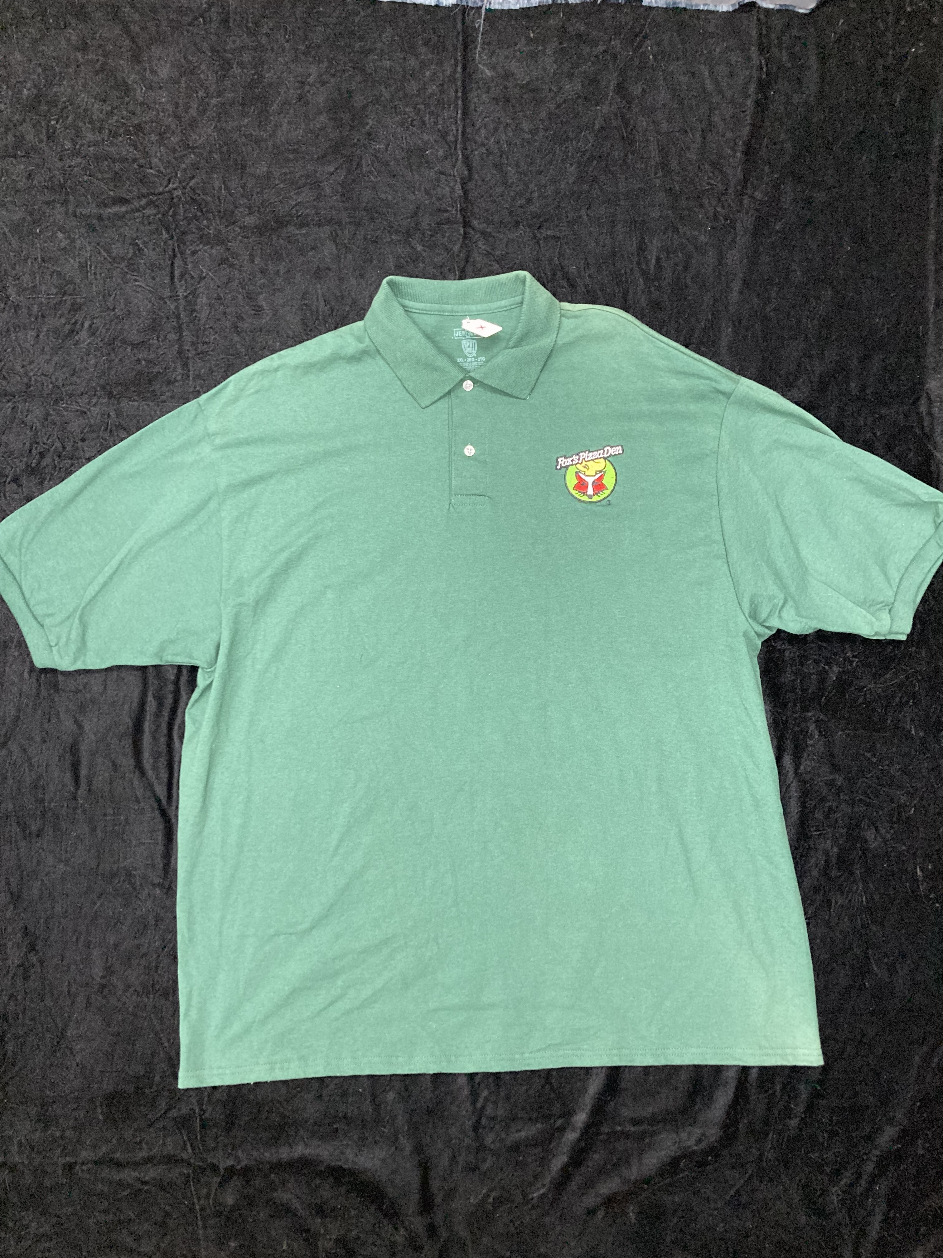 SALE Fox's Logo - 2XL Green Cotton Polo