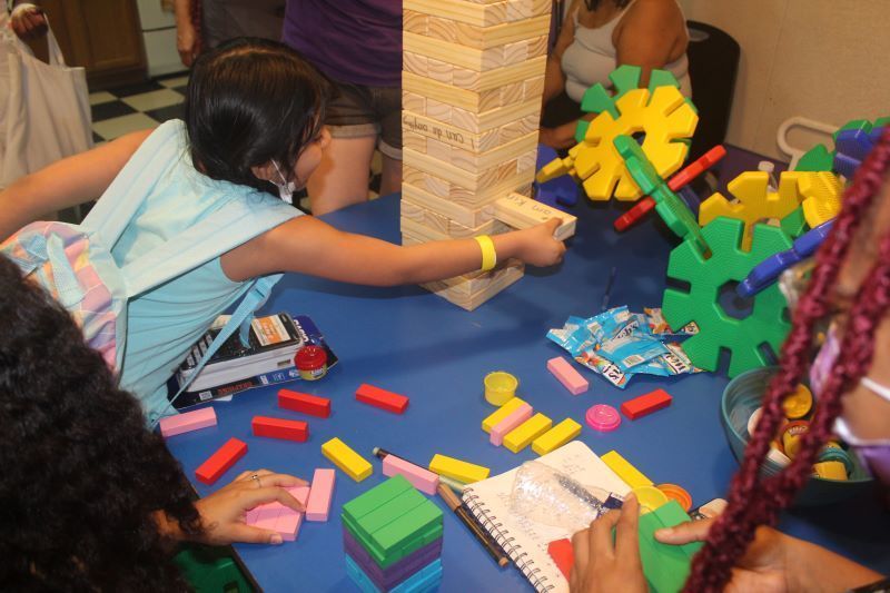 Child playing Jenga