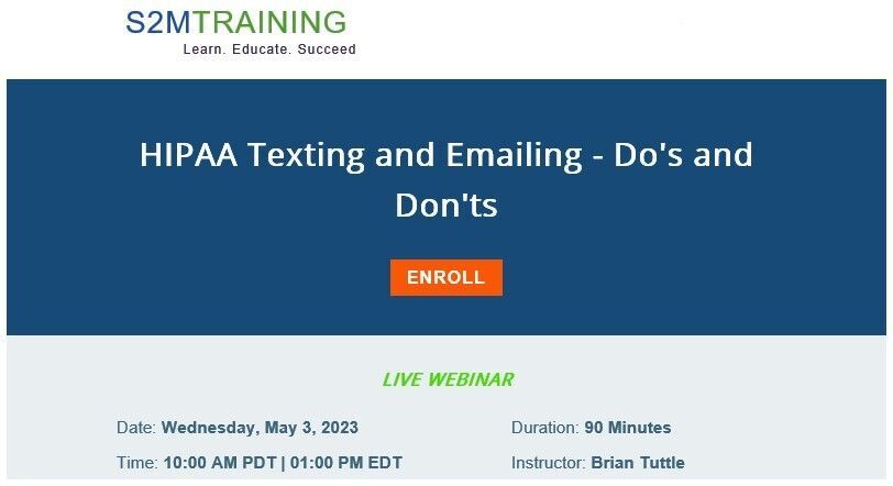 S2M Training - HIPPAA Texting and Emailing Do and Dont's Webinar banner.jpg