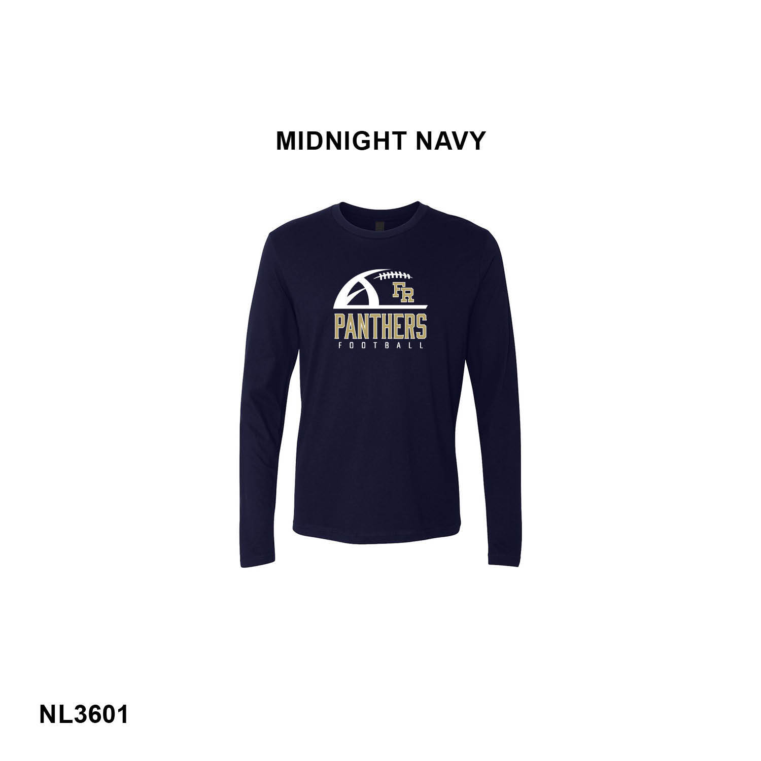 FR PANTHERS FOOTBALL LOGO - Next Level Apparel® Cotton Long Sleeve Tee