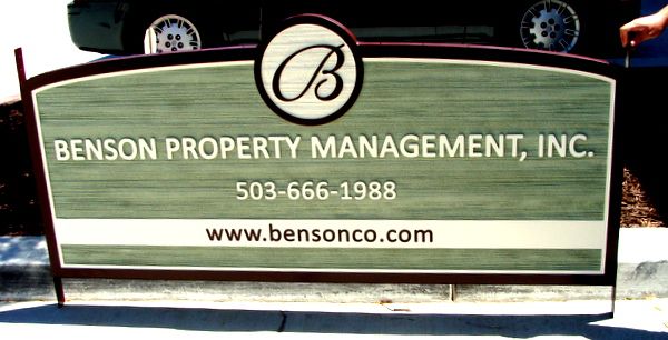 C12316 -  Sandblasted HDU Sign for Property Management Office 