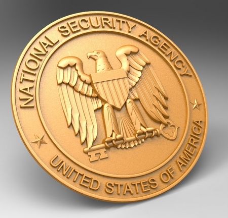 U30416 - Carved 3D Metallic-Gold Painted  Wall Plaque of the National Security Agency Seal 