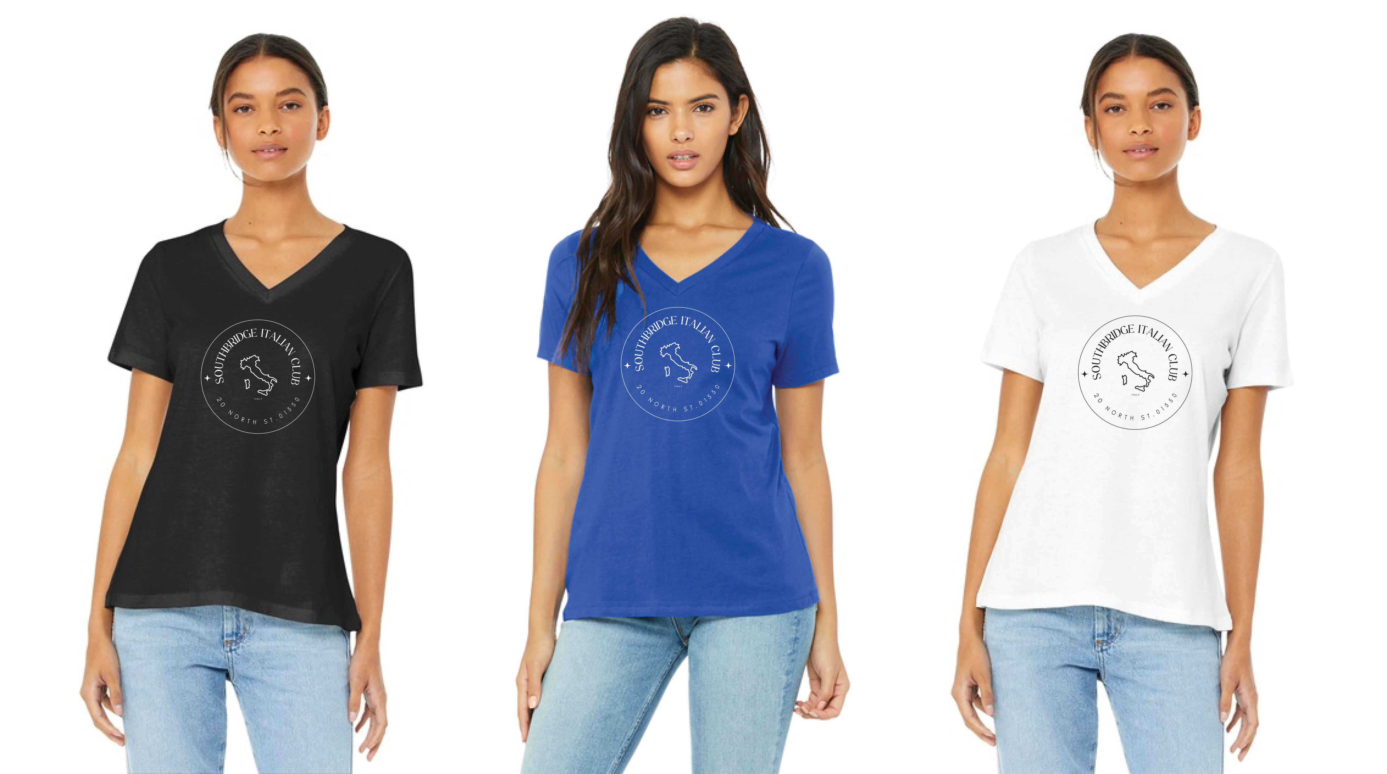 BELLA+CANVAS® Women’s Relaxed Jersey Short Sleeve V-Neck Tee (Logo 2)