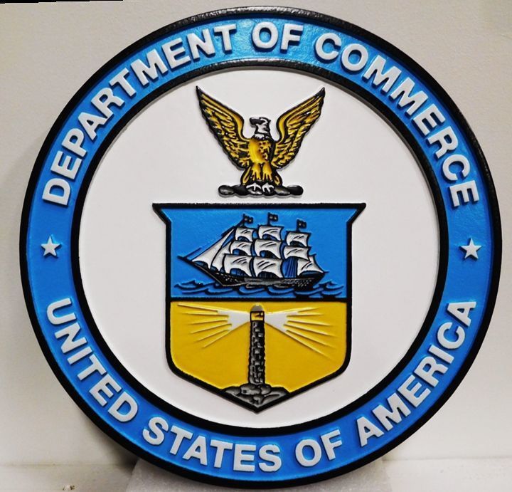 U30200 - Department of Commerce Carved 3-D Wall Plaque
