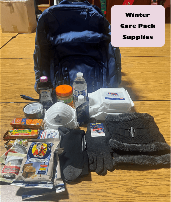 80 Winter Care Packs given to people without shelter