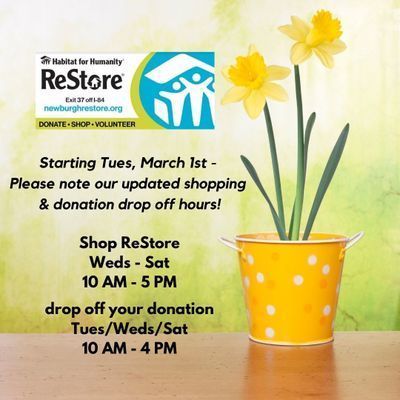 Please note new hours for ReStore!