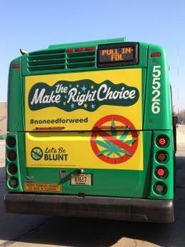 Let's Be Blunt campaign on MCTS bus