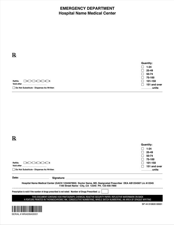 Secure RX Prescription Pads Redding Ca