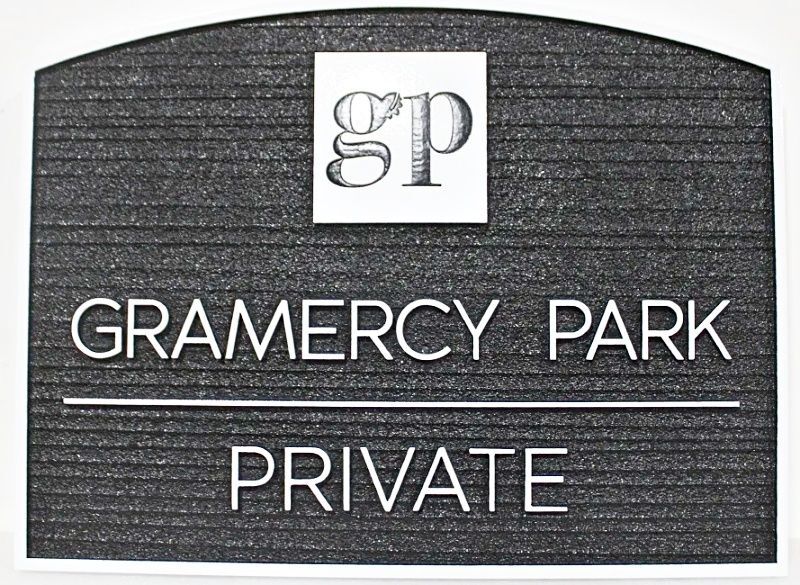 GA16569 - Carved and Sandblasted HDU Sign for "Gramercy Park"