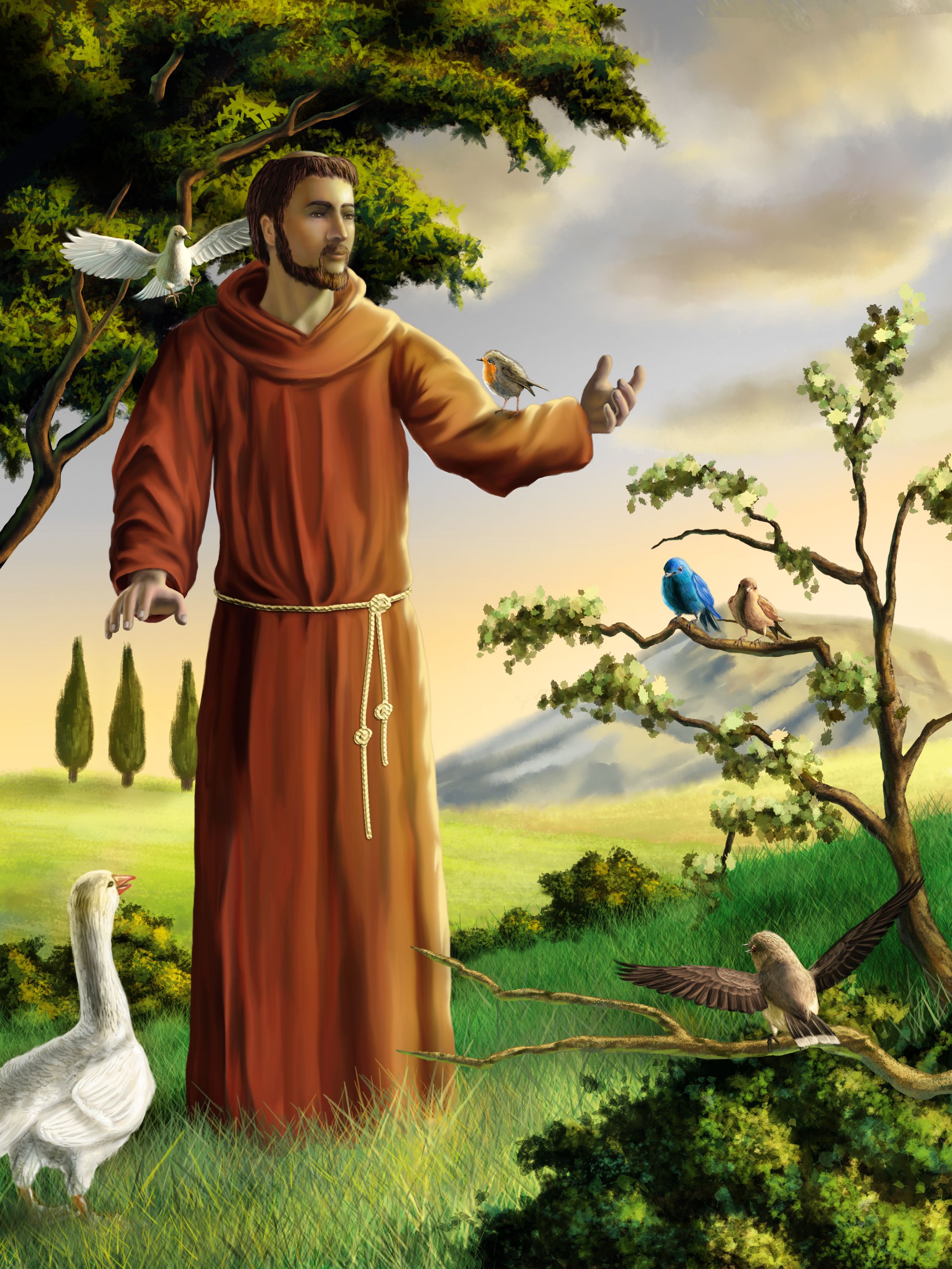 Francis Of Assisi And Animals Picture, Catholic Patron Saint Of Animals ...