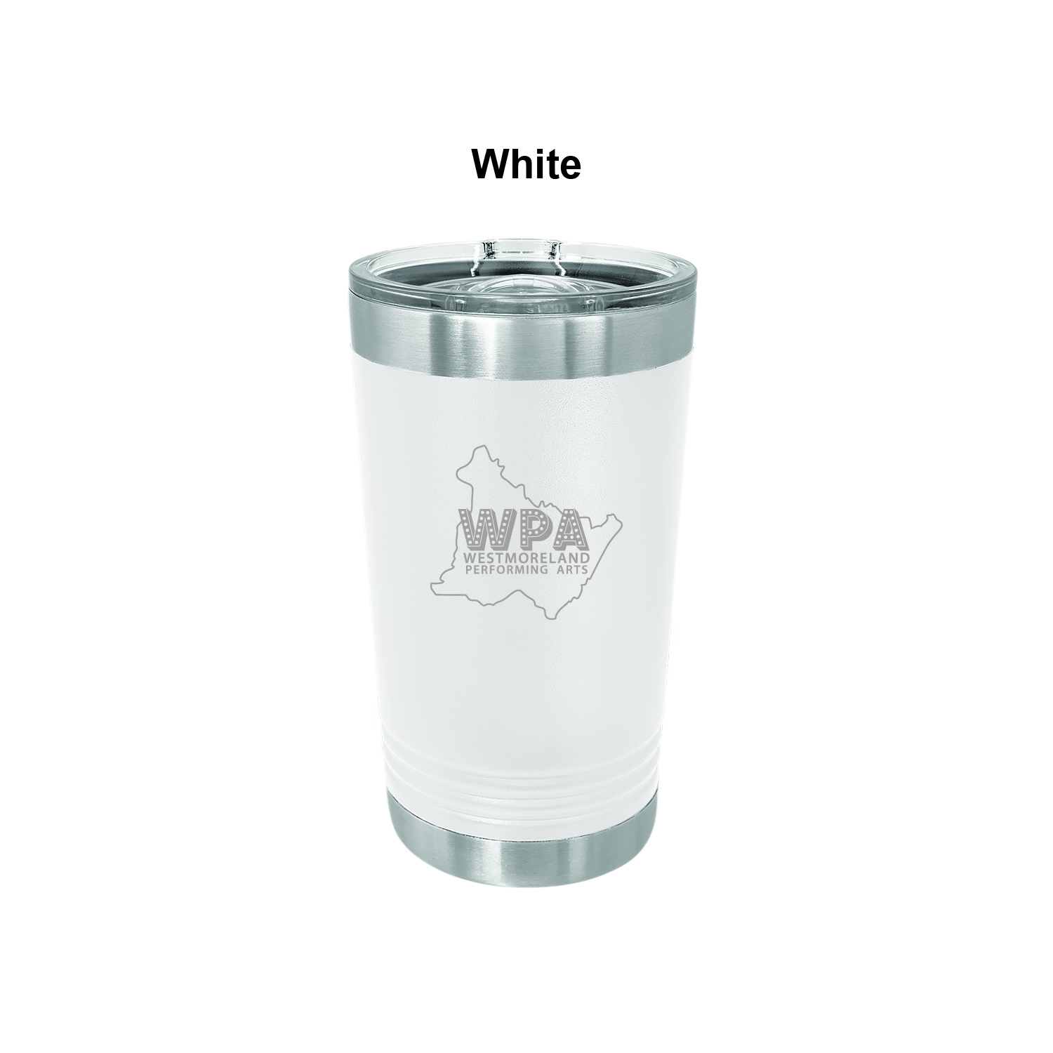 White 16 oz. Polar Camel Pint with Slider Lid