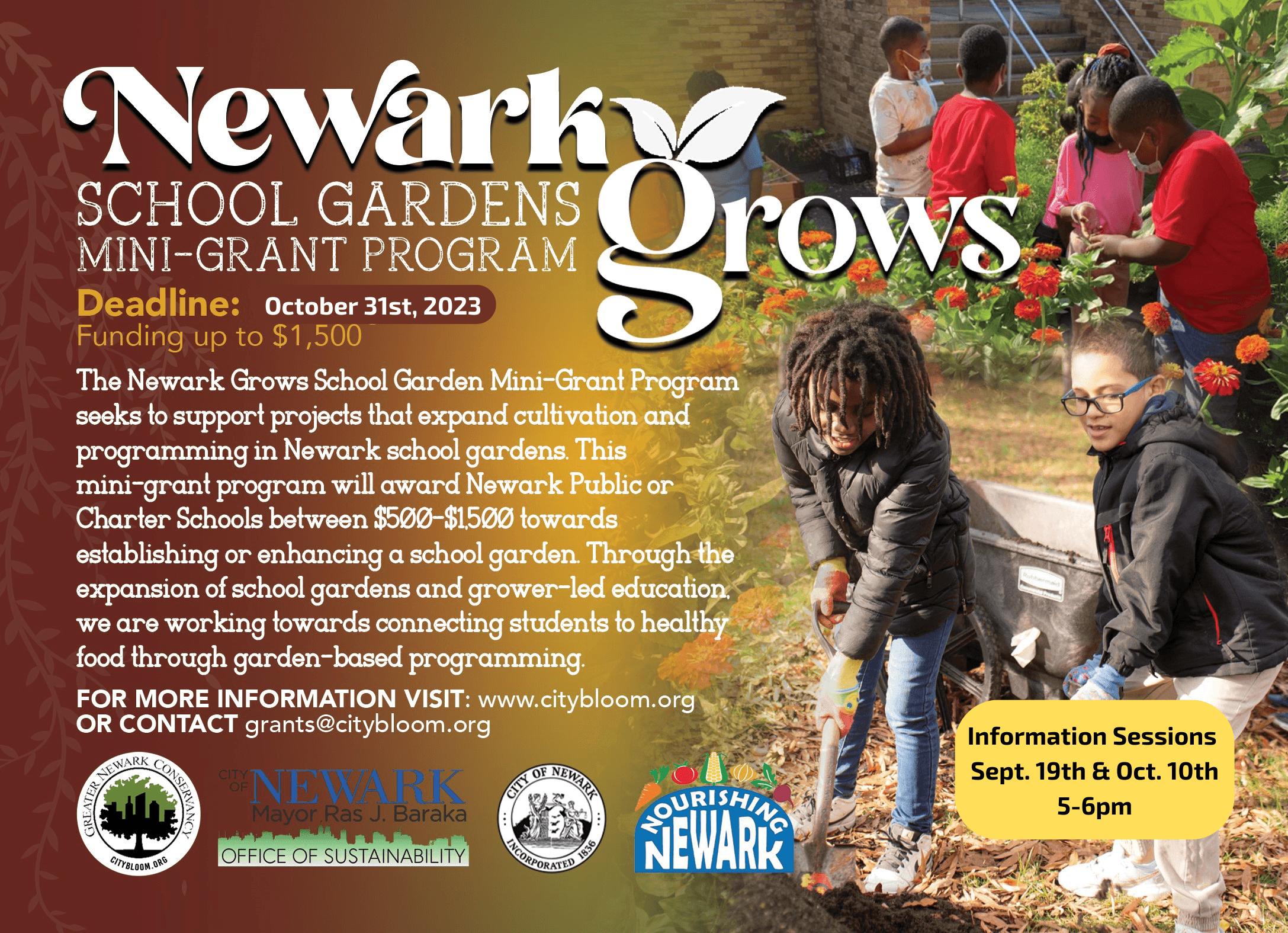 Newark Grows School Gardens Mini-Grant Now Open!