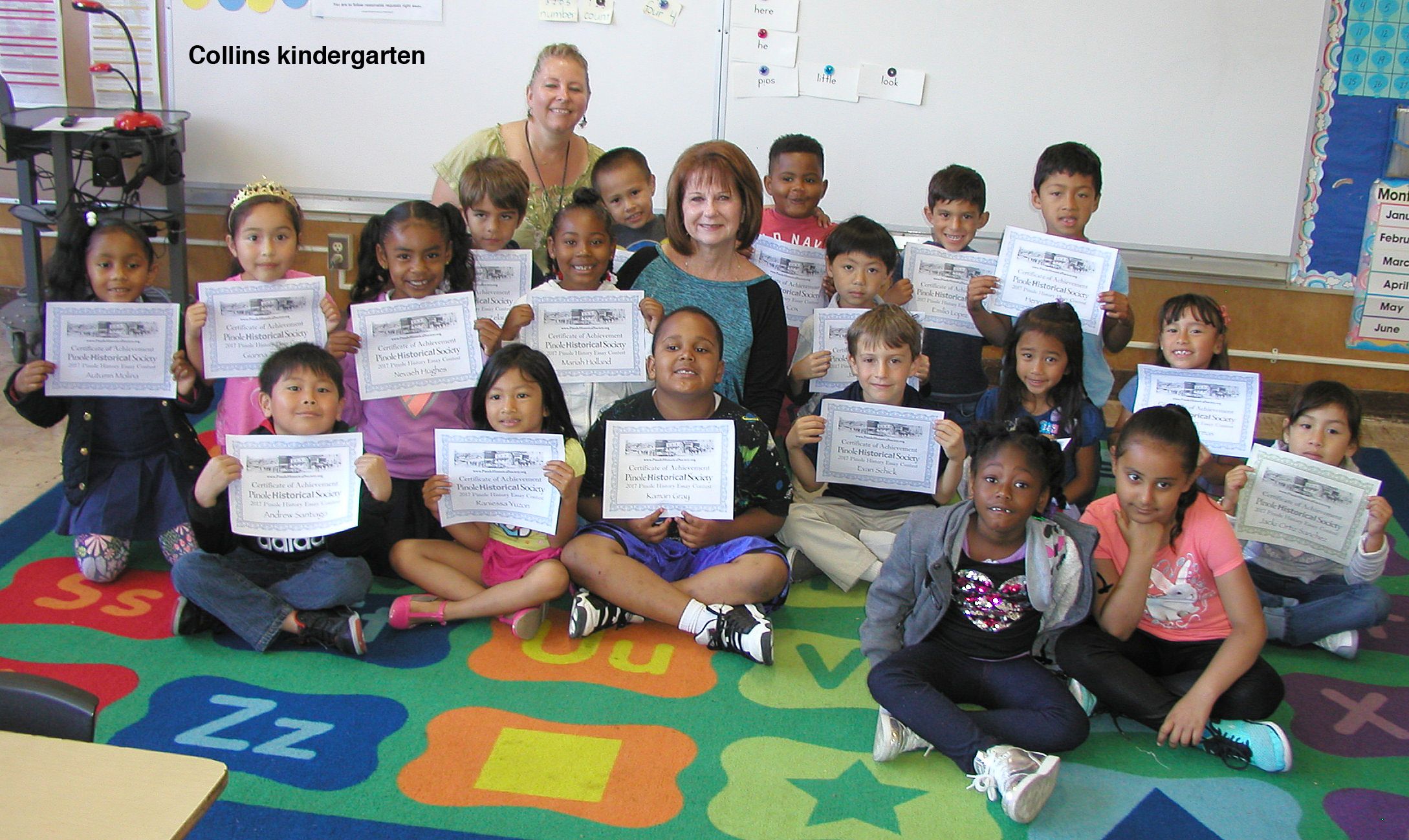 Mayor Debbie Long and kindergarten students at Collins Elementary School