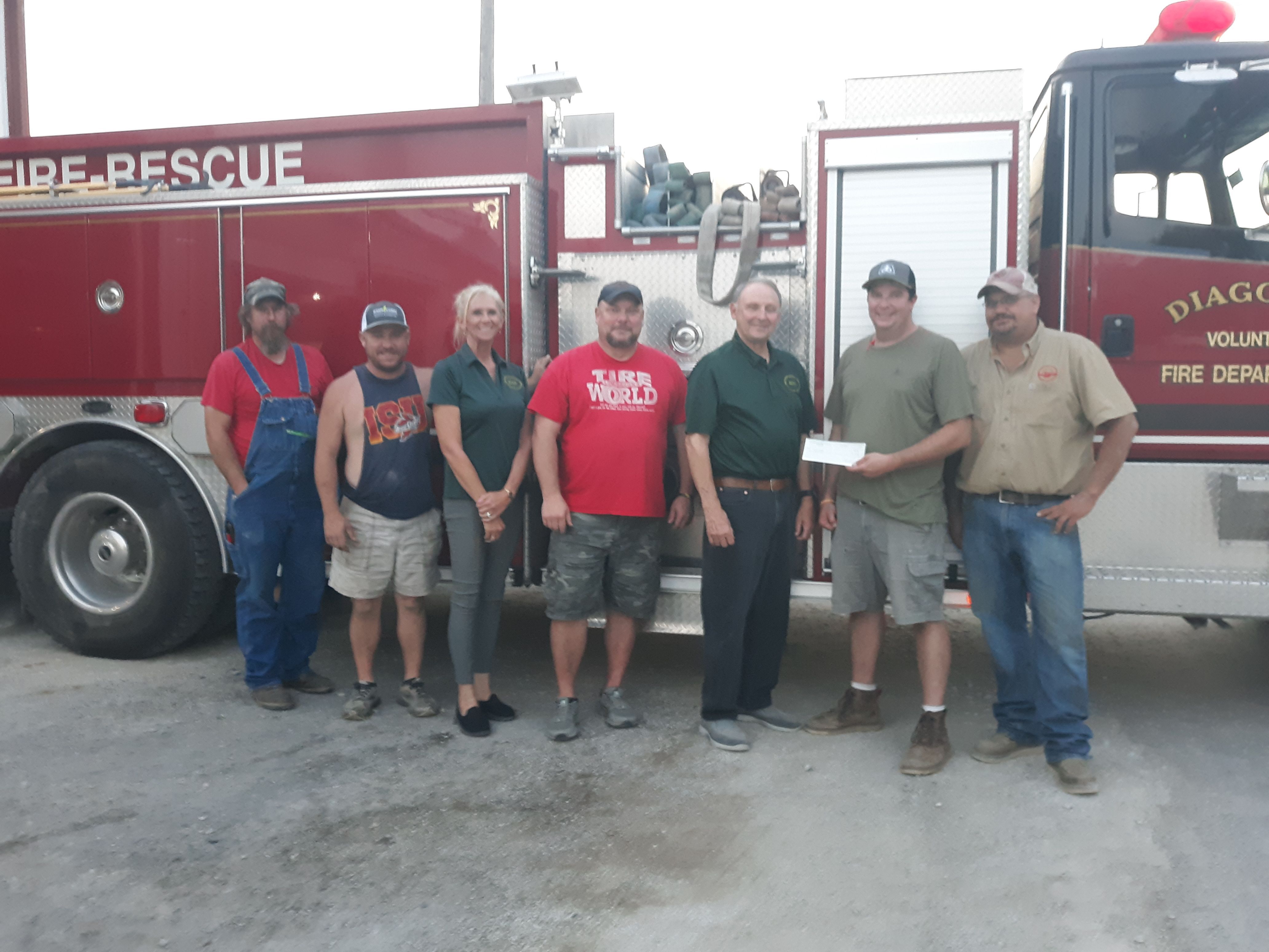 $1000 to the Diagonal Fire Department!