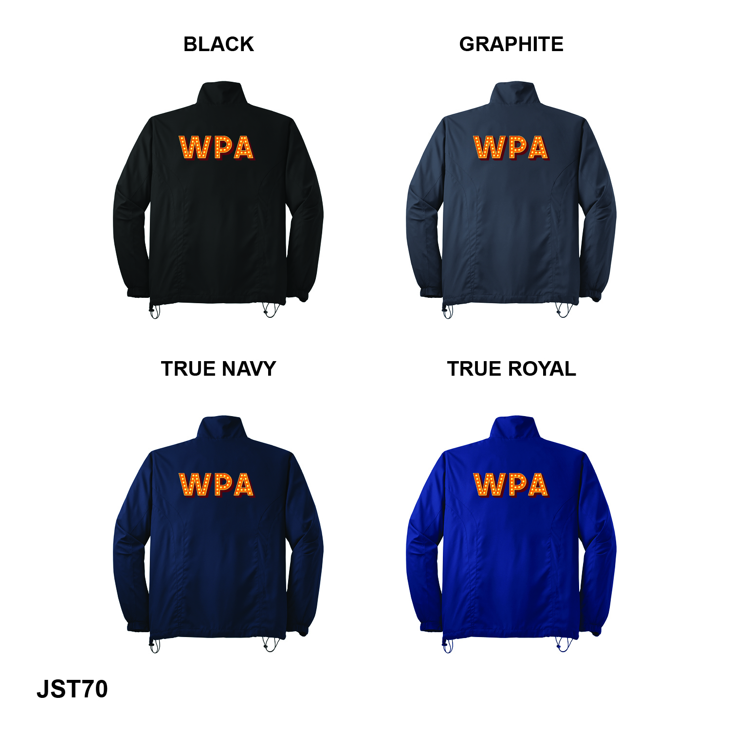 WPA LIGHTS LOGO - Sport-Tek® Full-Zip Wind Jacket - FULL COLOR BACK