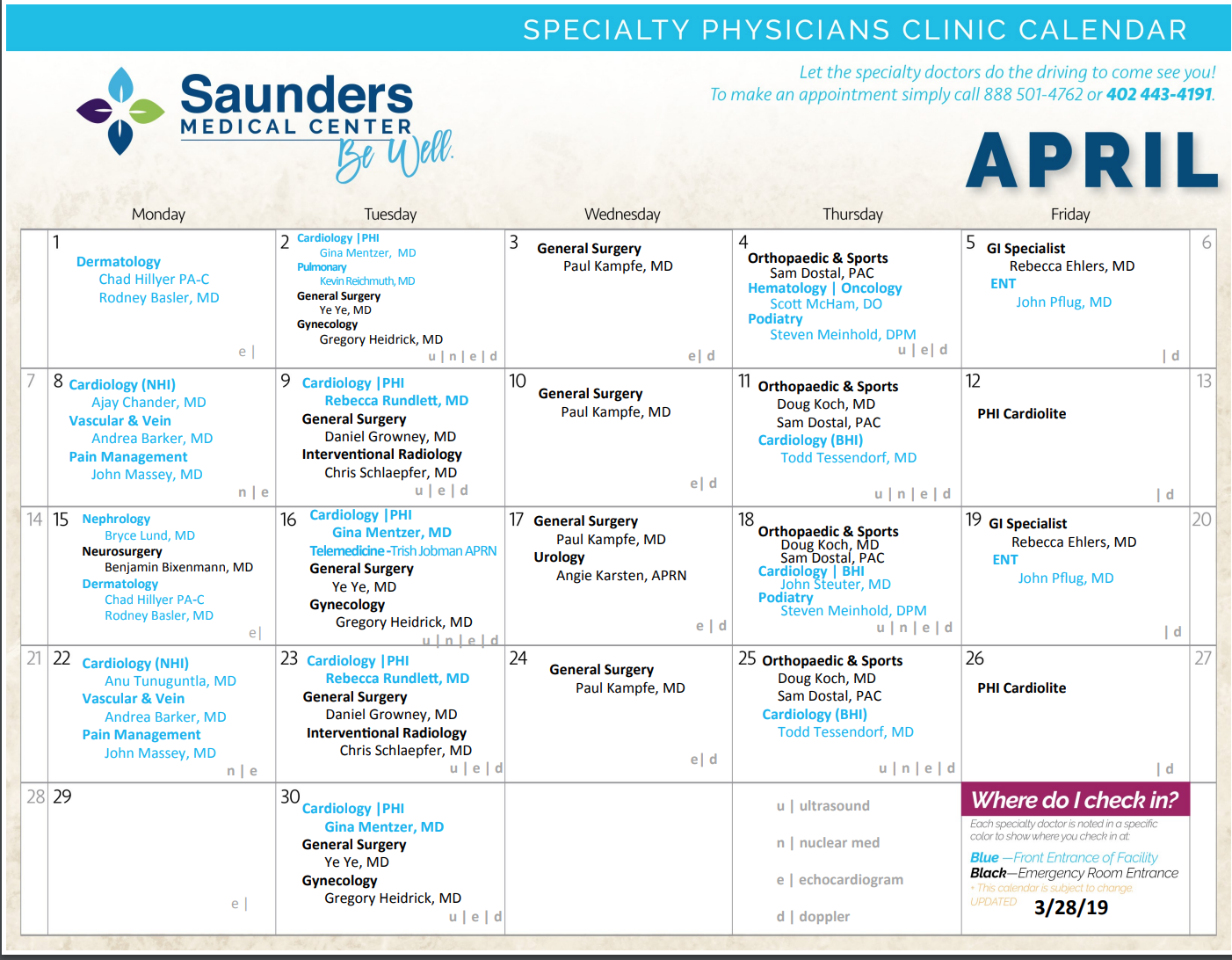 Saunders Medical Center Specialties Surgeons Surgeons Schedule