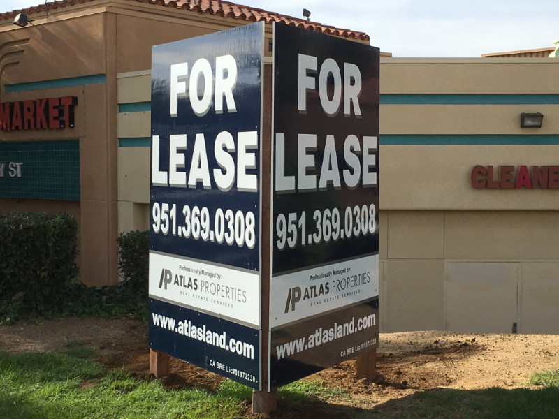 Commercial Real Estate For Lease Signs, Antigraffiti, Whittier, CA 90609