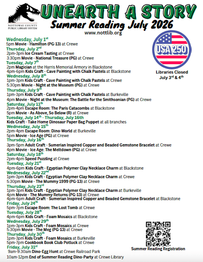 July Reading Program Schedule