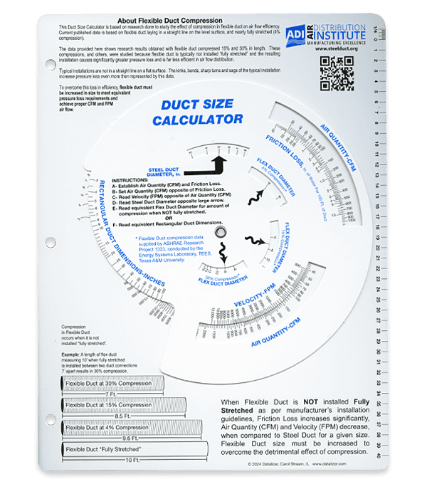 Duct Size Calculator: Steel & Flex